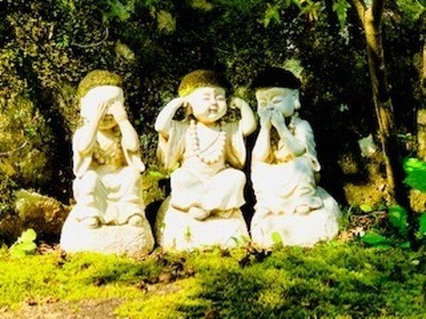 Three wisdom monkeys in Miyajima