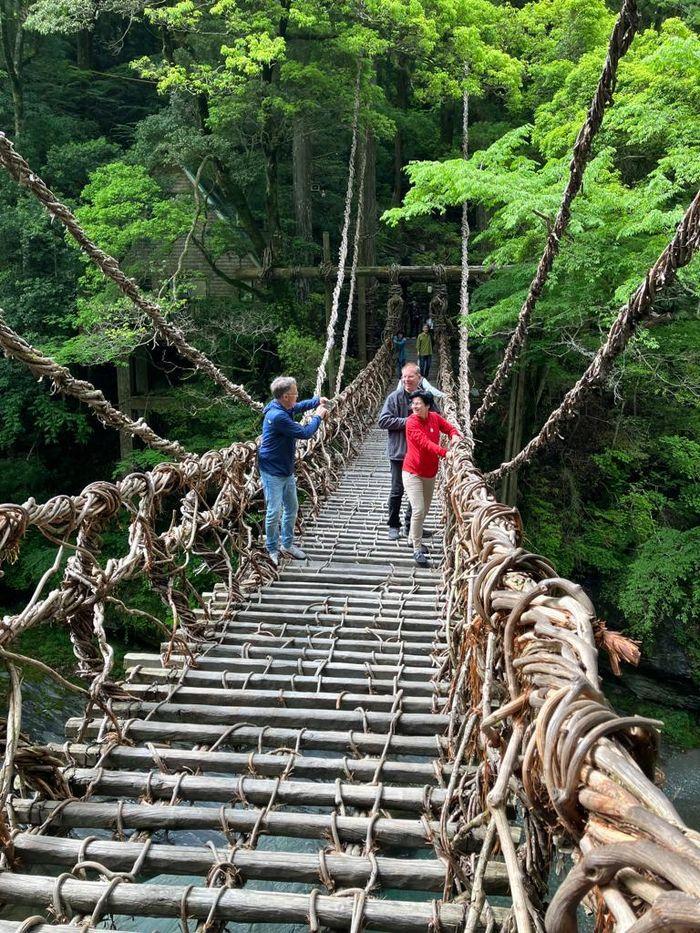 Bridge on the hike to the peak of Mt. Tsurugi