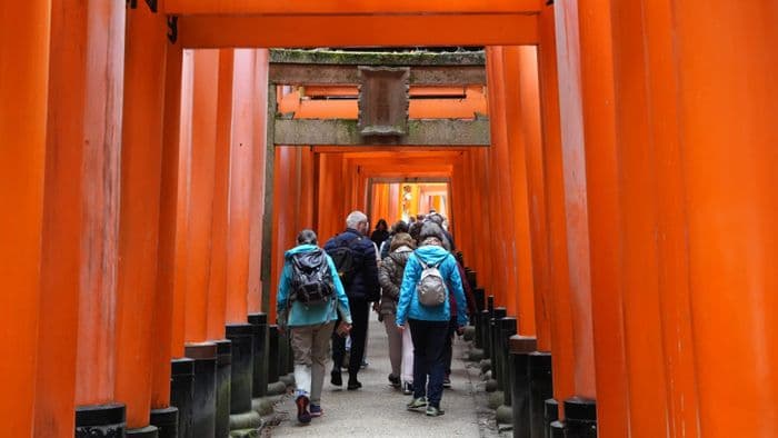 Wanderung am Morgen zum Fushimi Inari